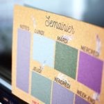 semainier en liege impression imprimé couleur sur liège ou bois